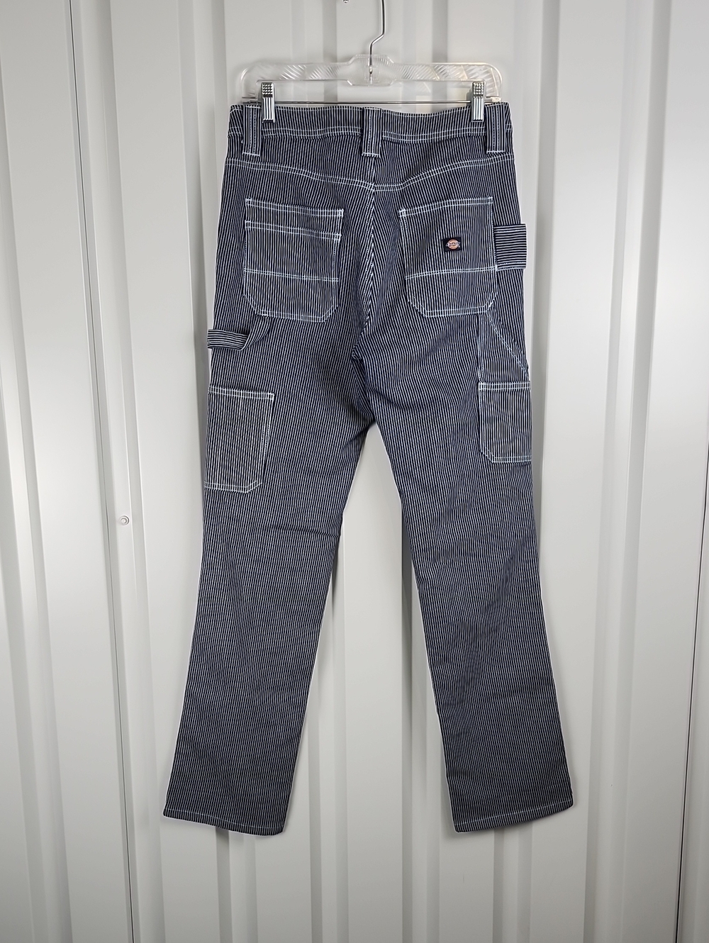 Dickies Womens Relaxed Hickory Striped Navy White Railroad Carpenter Pants Sz 6